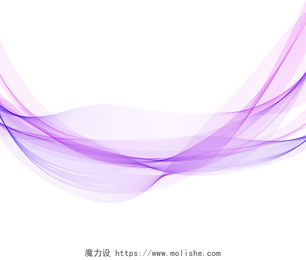 波浪线紫色渐变动感线条不规则水波纹素材